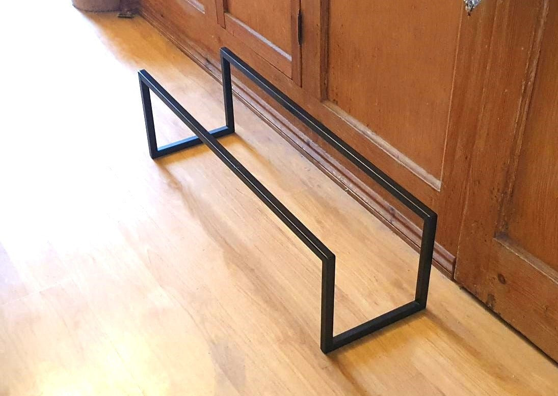 Modern steel shoe rack. Handmade and crafted in the UK