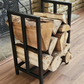 Minimalist steel log store. Handmade and crafted in the UK