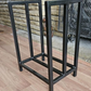 Minimalist steel log store. Handmade and crafted in the UK