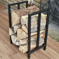 Minimalist steel log store. Handmade and crafted in the UK