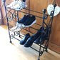 Four tier wrought iron shoe rack. Heart-shaped. Handmade and crafted in the UK