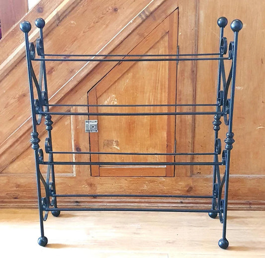 Four tier wrought iron shoe rack. Heart-shaped. Handmade and crafted in the UK