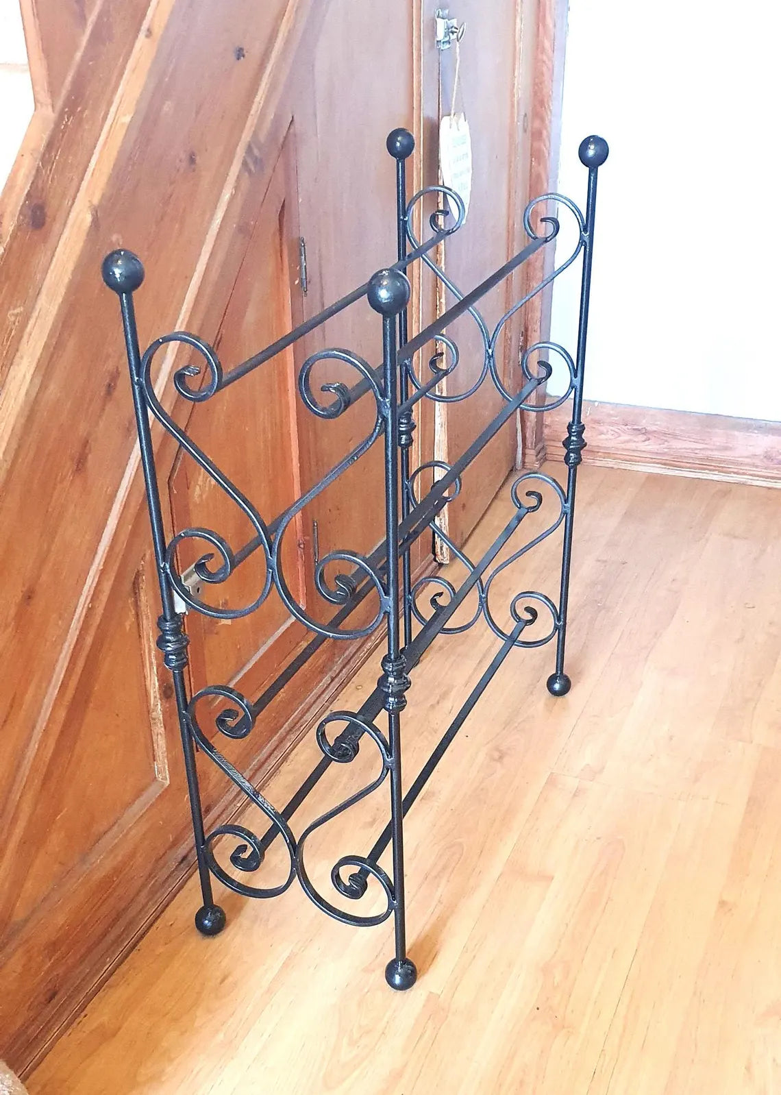 Four tier wrought iron shoe rack. Heart-shaped. Handmade and crafted in the UK