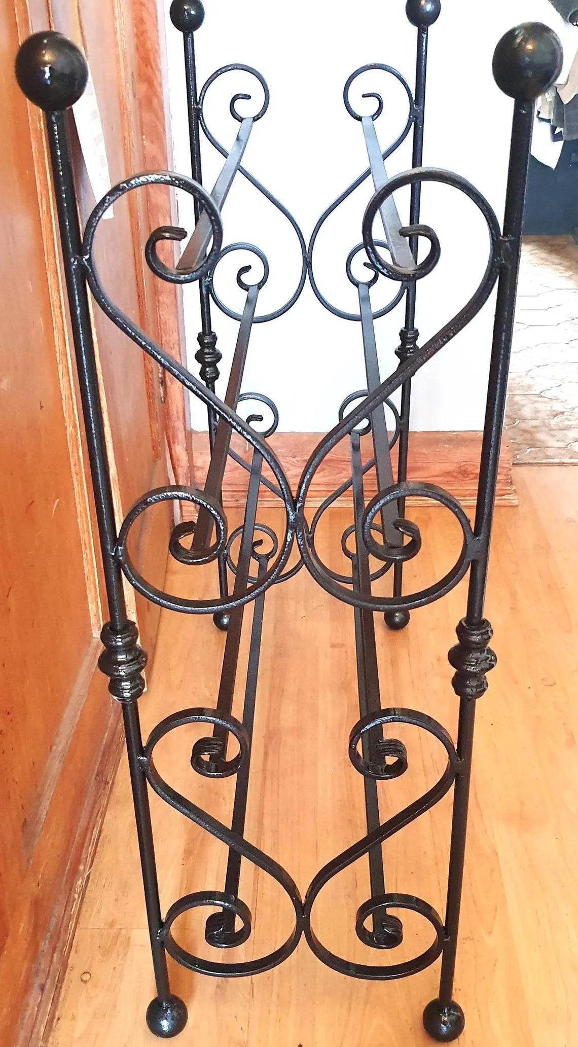 Four tier wrought iron shoe rack. Heart-shaped. Handmade and crafted in the UK