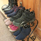 Wrought iron shoe rack. Heart-shaped. Handmade and crafted in the UK